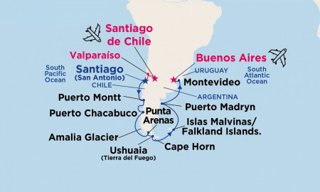 SUDAMÉRICA EN DICIEMBRE: SANTIAGO, GLACIARES, USHUAIA, MALVINAS, MONTEVIDEO Y BUENOS AIRES